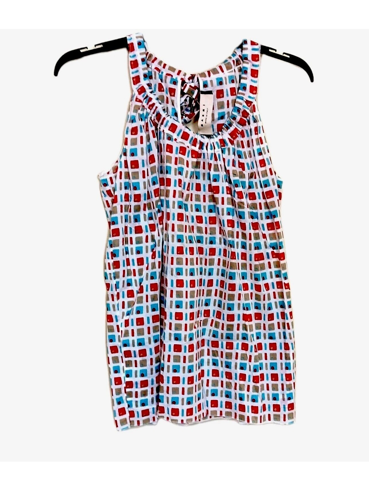 Nwot Marni Womenâs Blouse Top Multicolor Geometric Luxury Us Xxl (It 46) $650 Mp